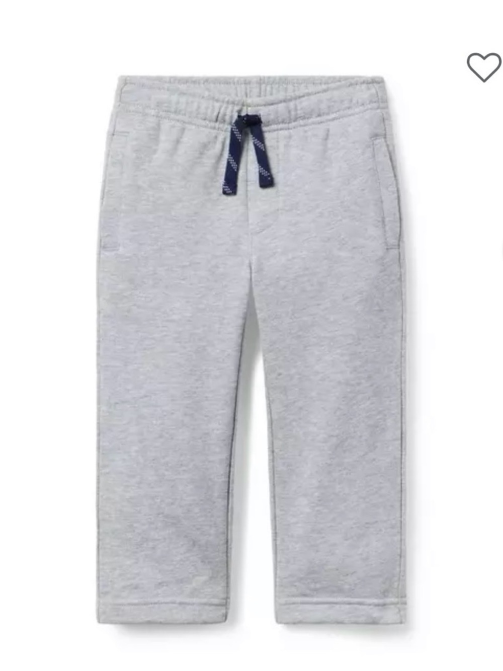 Janie and Jack Light Gray Sweatpants with Navy Drawstring unisex